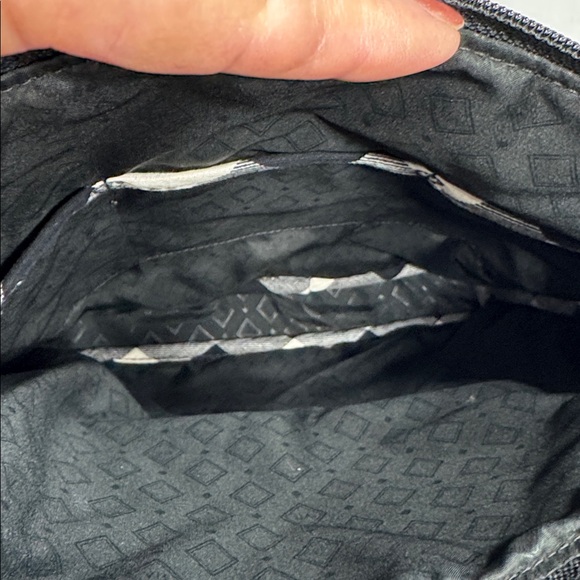 Vera Bradley black & cream Pearl Buffalo black & cream check crossbody purse. - Picture 5 of 6